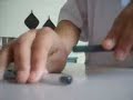 Crystal druming with two pens. Crystal druming with two pens.