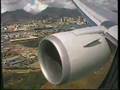 AA 767-3 Landing Waikiki HNL Wing View American Airlines