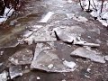 Ice Flow jam on Creek
