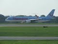 thomson 757 engine bird strike !fire!manchester