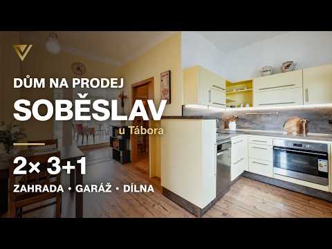 Video Dvě 3+1 pod jednou střechou  velkorysý dům se zahradou, dílnou, kolárnou a garáží v Soběslavi