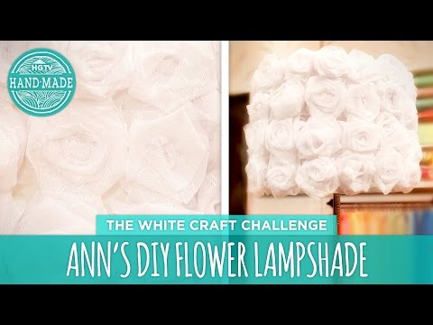 craft - We're nearing the end of the White Craft Challenge, and today Ann shows us how she made her beautiful flowered lampshade! To win this lamp, visit our HGTV blog here: http://blog.hgtv.com/design/201...