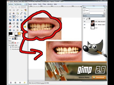 how to whiten teeth using gimp