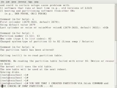 how to define swap space in linux