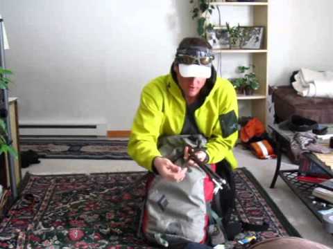 how to fasten skis to a backpack