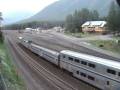 Train passing by at Izaak Walton Inn