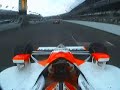 inside helio's car, close call while passing after the restart