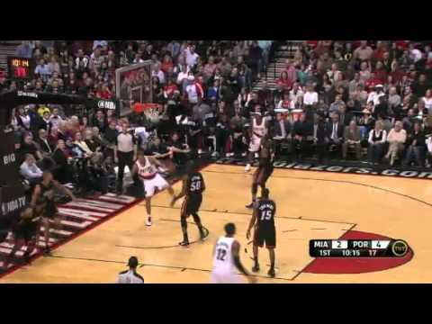 Nicolas Batum dunks on Miami Heat