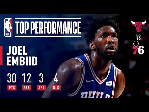 Video: Joel Embiid Drops 30 Pts and 12 Rebs Vs Chicago Bulls | October 18, 2018