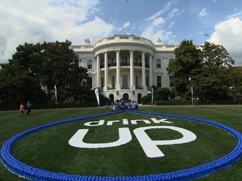 Raw: First Lady Says `Drink Up' More Water
