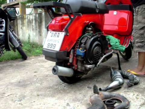 how to fit a vespa px exhaust