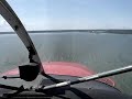 float plane landing on grace lake the pas manitoba canada