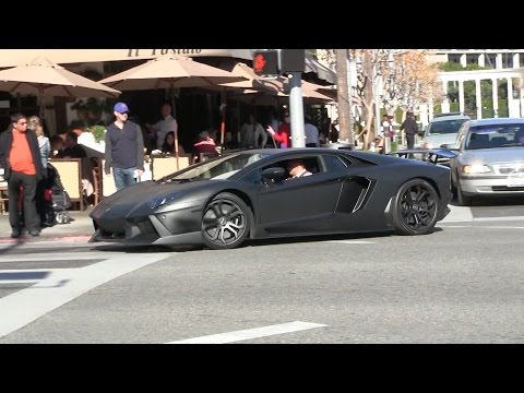 Lamborghini Aventador with DMC Kit driving like a grandma in Beverly HIlls.