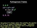 Watch Video on Pythagorean Triples - Geometry Help
