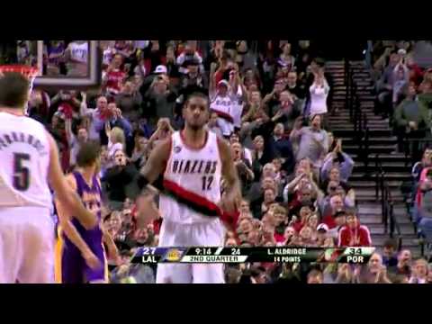 Rudy Fernandez to LaMarcus Aldridge against the Lakers