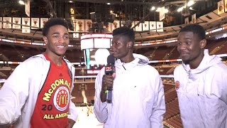 Mo Bamba interviews DeAndre Ayton and Chuck O'Bannon at the McDonald's All-American Game