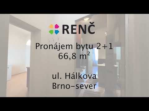 Video Pronájem zděného bytu 2+1 (66,8 m2) v lokalitě Husovice na ul. Hálkova