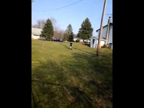 girl falls down slide