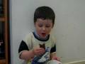 Lior Meyerowitz eating chocolate