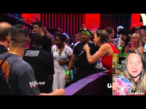 WWE Raw 7/21/14 Divas 4 on 1 handicap Brutal beat up Live Commentary