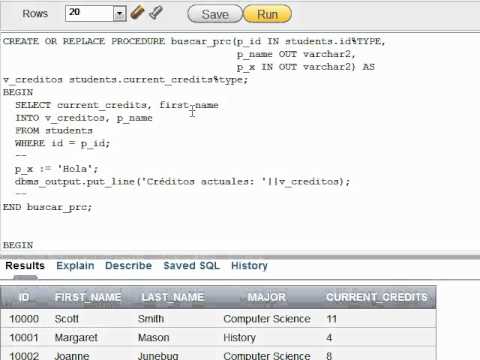 PLSQL Básico - Procedimientos (stored procedures)
