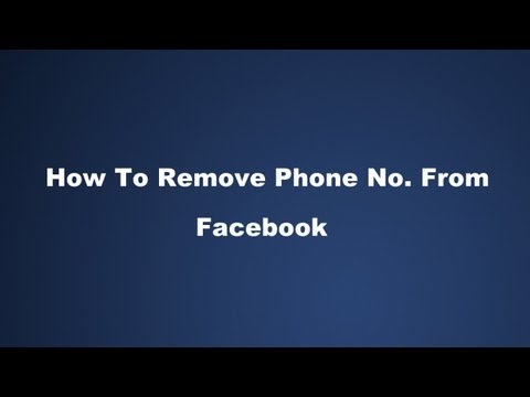 how to remove number from facebook