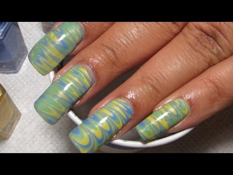 Beachy Marble Nail Art