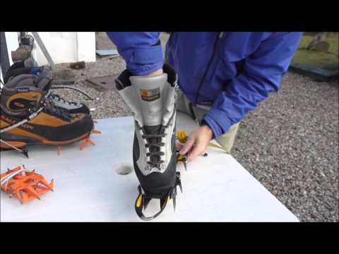 how to fasten crampons