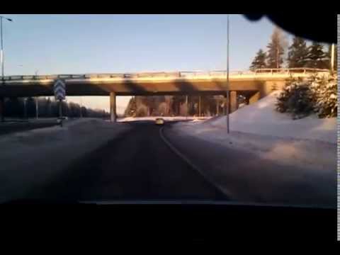 Beautiful winter on the highway
