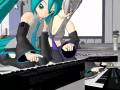 【mikumikudance】 ミクとハクが片手ずつ鍵盤を演奏
