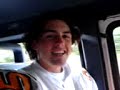 this is us on the minibus! we mock cjs laugh! cj is the huge guy in the front seat!