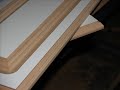 Since our current video quality is not too good we wanted to upload some stills of the actual cut quality from the raptor cabinet job video -- this is without sanding or other post work -- straight off the CNC. My little one wanted to be in the pictures to model the parts so we let her.