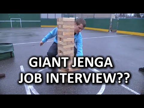 mega - What could make Giant Jenga more fun? Making it someone's job interview!! Amazon link: http://geni.us/2Q0e Music Credit: Title: Puppet - Scribble (feat. The Eden Project) Video: http://youtu.be/...