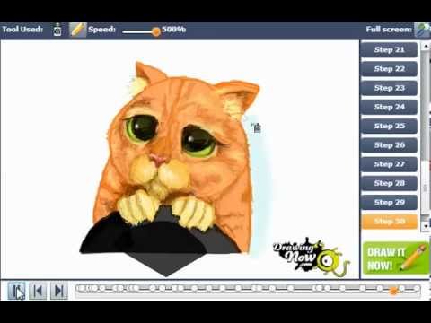 how to draw puss in boots