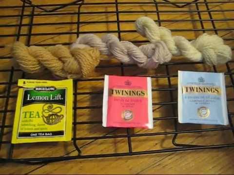 how to dye acrylic yarn with tea