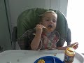 Rusty feeding himself