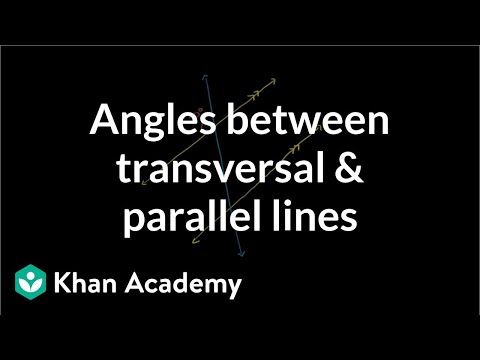 Figuring out angles between transversal and parallel lines