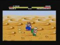 this is a pirated nes game, which is mario kart and street fighter combined. (the video was recorded from a famicom) believed to be the best pirated game on nes. despite this, the game is actually pretty crappy, the controls are stiff, collision detection sometimes doesn't work and the sound sucks. here are the characters' names: mario - mari luigi - luigi koopa - nokonoko yoshi - yossy toad - kinopio donkey kong - donkey peach - peach bowser - koopa