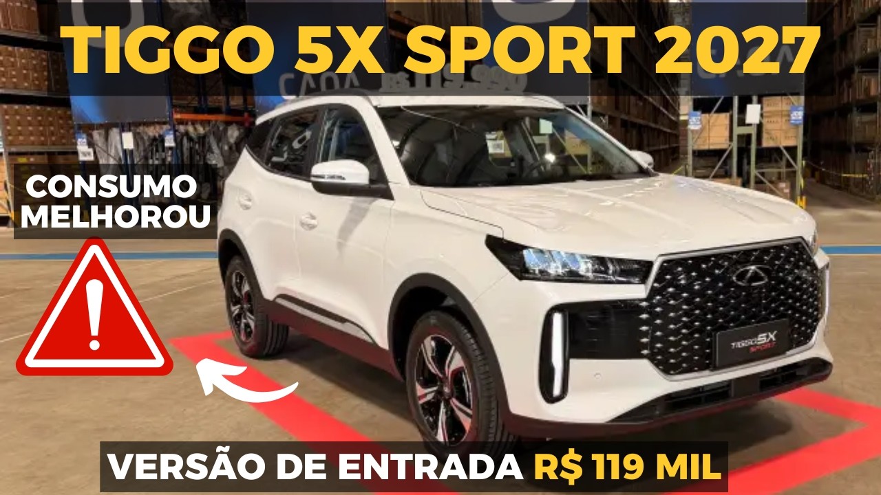 CONHECI O TIGGO 5X SPORT 2027 E NÃO ACREDITEI! O consumo MELHOROU? 🤯🚨