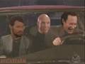 Reiker Data and Picard listening to rap in a convertable