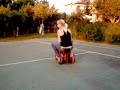 Round round with a toy car.