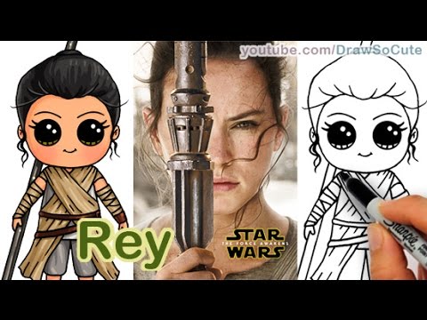 video-linktoworks-How to Draw Star Wars Rey Cute step by step The Force...