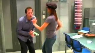Extremely hot girl kicks dude in the nuts!