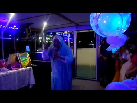Bebbey Bishni singing Miss Pooja Song in her style on Thames river boat London