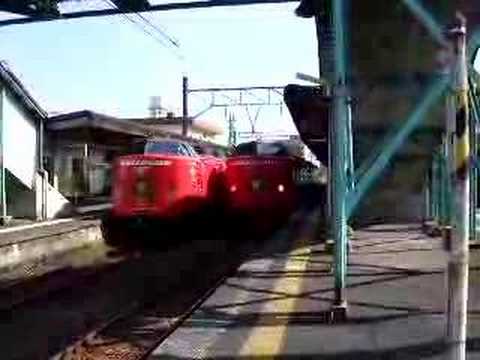485系RE編成　佐伯到着＆同時発車
