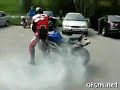coglione in moto - burnout fallito