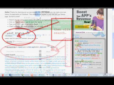 how to update facebook status via bb