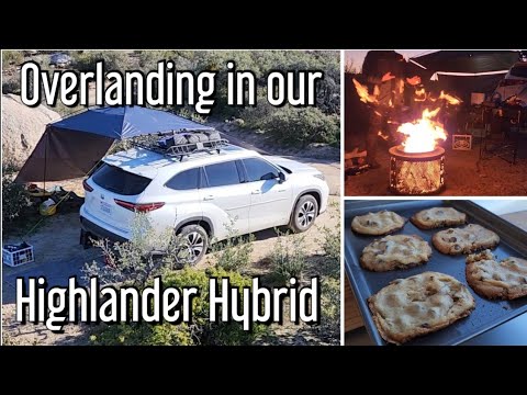 toyota highlander hybrid awd camping off road  review of our coleman oven 