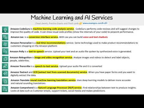 CLF-C01 — AI and ML Services
