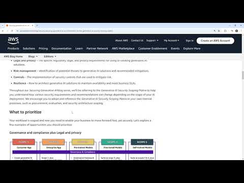 Generative AI Security Scoping Matrix Follow Along - AWS AI Practitioner AIF-C01